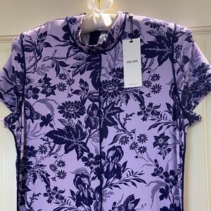 ME+EM Purple Floral Jersey Dress